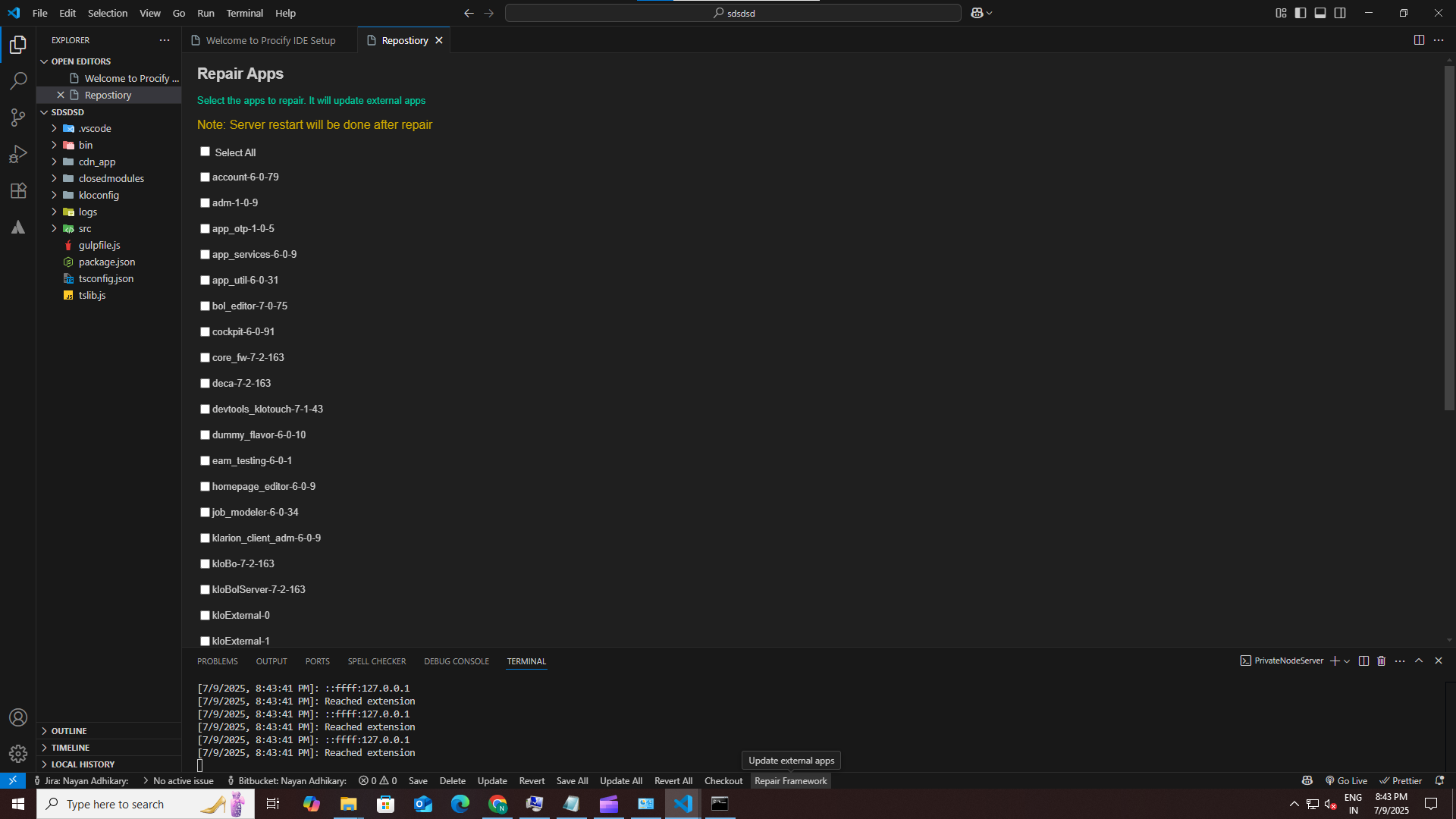 Start Setup Screenshot